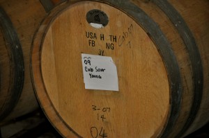 A wine barrel filled with wine!